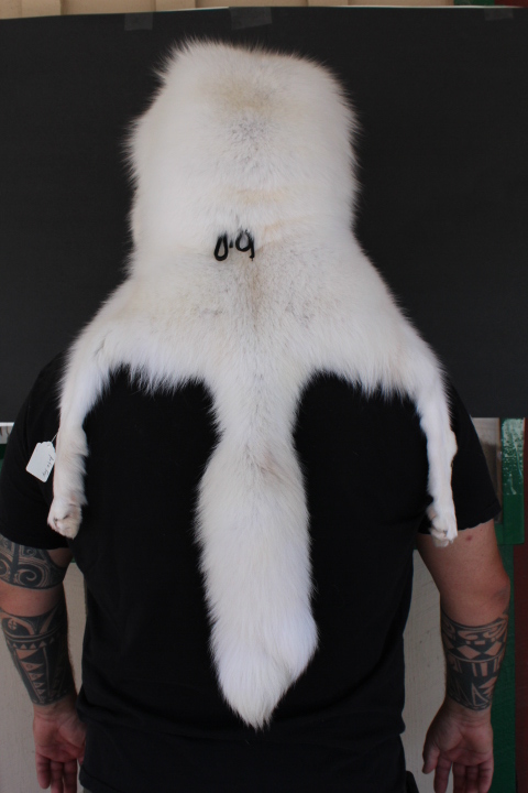 Arctic Fox - Marble Fox Mountain Man Fur Hat (with face)