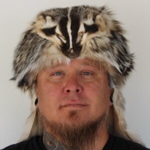 Badger hat with face