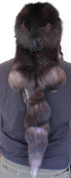 Black Phased Red Fox Mountain Man Fur Hat