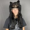 Black Bear Mountain Man Fur Hat with Face and Feet