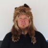 (Brown) Black Bear Mountain Man Fur Hat with Face and Feet