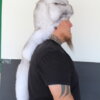 Blue Fox Mountain Man Fur Hat with Face