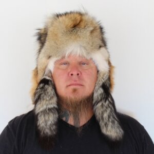 Coyote Mountain Man Fur Hat with Three Tails