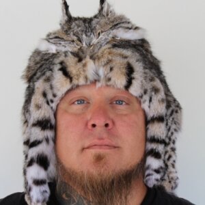 Bobcat Mountain Man Fur Hat with Face