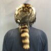 Raccoon hat with face and tail