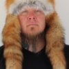 Red Fox Mountain Man Fur Hat with 3 Tails