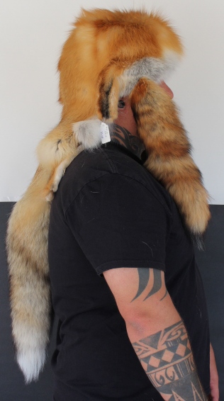 Red+Fox+Mountain+Man+Fur+Hat+with+3+Tails+(side) Red Fox Mountain Man Fur Hat with 3 Tails