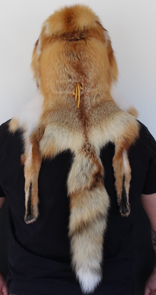Red Fox Mountain Man Fur Hat with Feet
