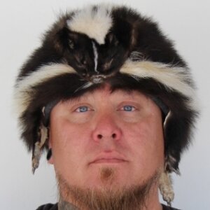 Skunk Mountain Man Fur Hat with Face and Feet
